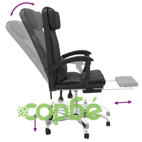 Масажен наклоняем офис стол, черен, изкуствена кожа ➤ топ цена ➤ sorbe.bg