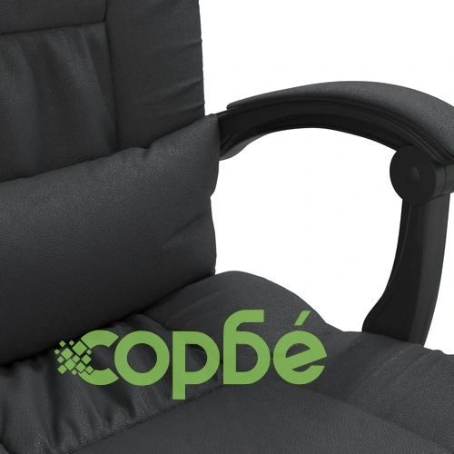 Масажен наклоняем офис стол, черен, изкуствена кожа ➤ топ цена ➤ sorbe.bg