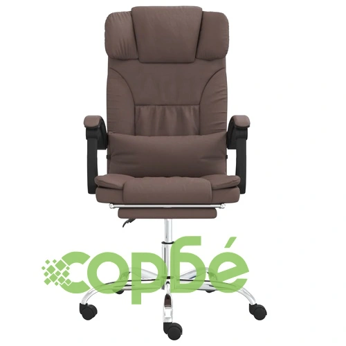 Масажен наклоняем офис стол, кафяв, изкуствена кожа ➤ топ цена ➤ sorbe.bg