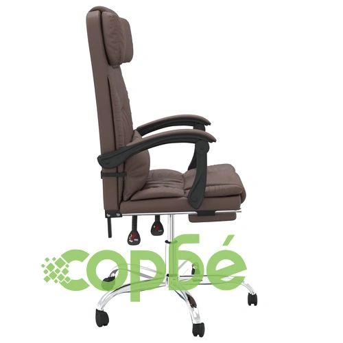 Масажен наклоняем офис стол, кафяв, изкуствена кожа ➤ топ цена ➤ sorbe.bg
