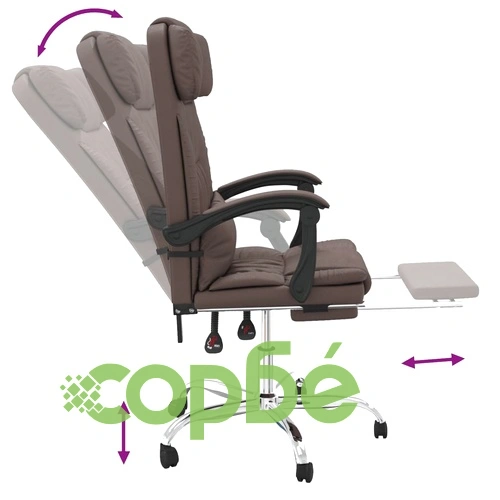 Масажен наклоняем офис стол, кафяв, изкуствена кожа ➤ топ цена ➤ sorbe.bg