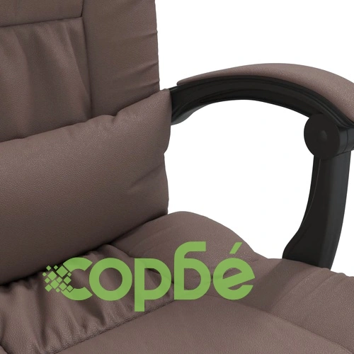 Масажен наклоняем офис стол, кафяв, изкуствена кожа ➤ топ цена ➤ sorbe.bg