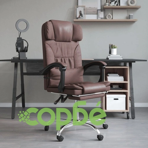 Масажен наклоняем офис стол, кафяв, изкуствена кожа ➤ топ цена ➤ sorbe.bg