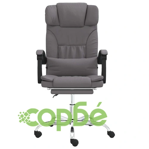 Масажен наклоняем офис стол, сив, изкуствена кожа ➤ топ цена ➤ sorbe.bg