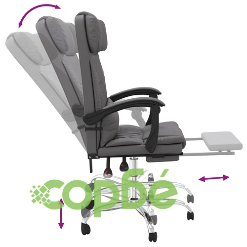 Масажен наклоняем офис стол, сив, изкуствена кожа ➤ топ цена ➤ sorbe.bg