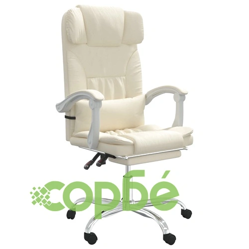 Масажен наклоняем офис стол, кремав, изкуствена кожа ➤ топ цена ➤ sorbe.bg
