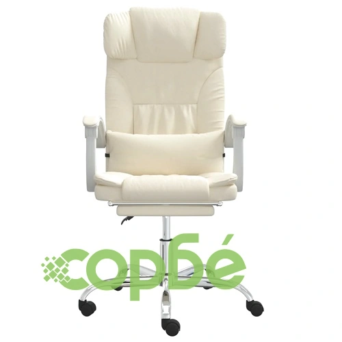 Масажен наклоняем офис стол, кремав, изкуствена кожа ➤ топ цена ➤ sorbe.bg