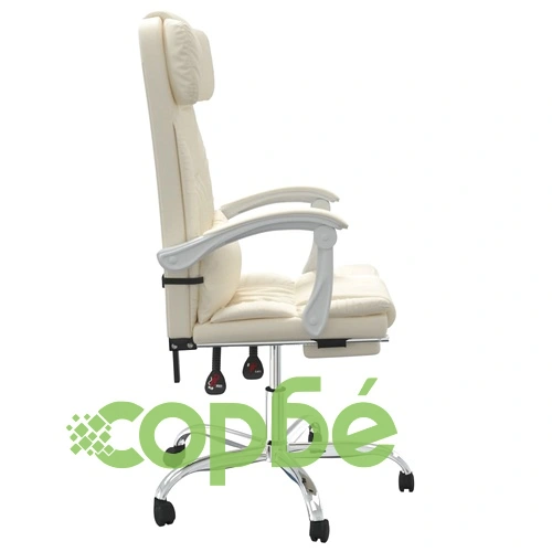 Масажен наклоняем офис стол, кремав, изкуствена кожа ➤ топ цена ➤ sorbe.bg