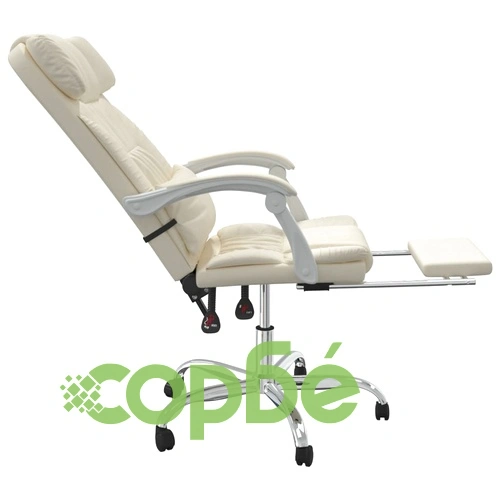 Масажен наклоняем офис стол, кремав, изкуствена кожа ➤ топ цена ➤ sorbe.bg