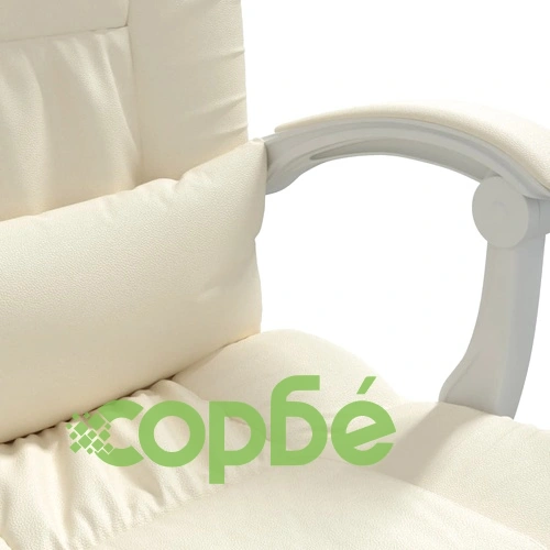 Масажен наклоняем офис стол, кремав, изкуствена кожа ➤ топ цена ➤ sorbe.bg