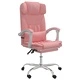 Масажен наклоняем офис стол, розов, изкуствена кожа