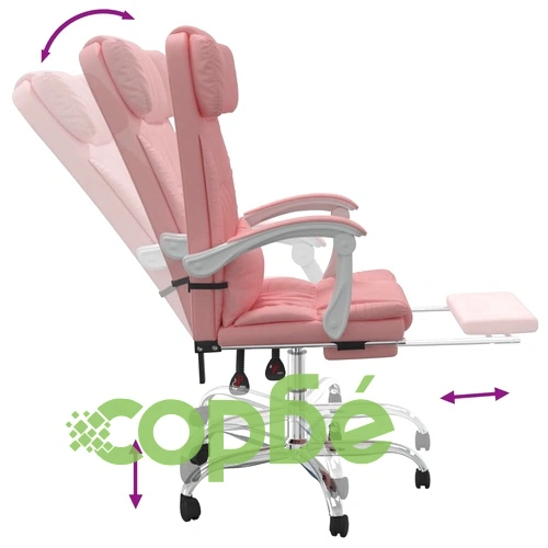 Масажен наклоняем офис стол, розов, изкуствена кожа ➤ топ цена ➤ sorbe.bg