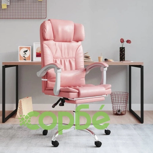 Масажен наклоняем офис стол, розов, изкуствена кожа ➤ топ цена ➤ sorbe.bg