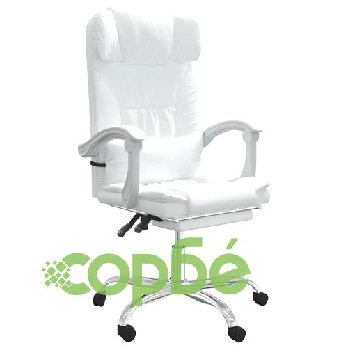 Масажен наклоняем офис стол, бял, изкуствена кожа ➤ топ цена ➤ sorbe.bg