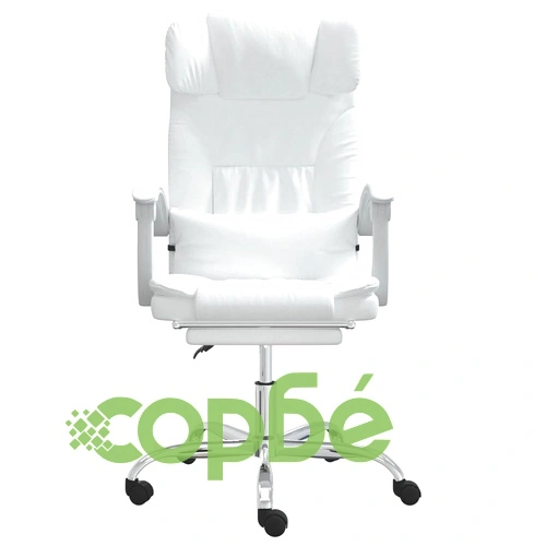 Масажен наклоняем офис стол, бял, изкуствена кожа ➤ топ цена ➤ sorbe.bg