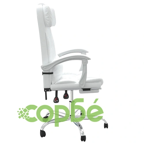 Масажен наклоняем офис стол, бял, изкуствена кожа ➤ топ цена ➤ sorbe.bg