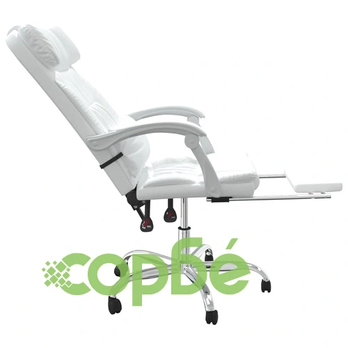 Масажен наклоняем офис стол, бял, изкуствена кожа ➤ топ цена ➤ sorbe.bg