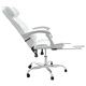 Масажен наклоняем офис стол, бял, изкуствена кожа