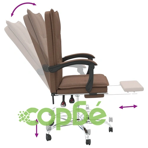 Наклоняем офис стол, кафяв, текстил ➤ топ цена ➤ sorbe.bg