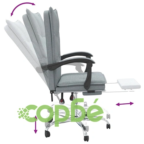 Наклоняем офис стол, светлосив, текстил ➤ топ цена ➤ sorbe.bg