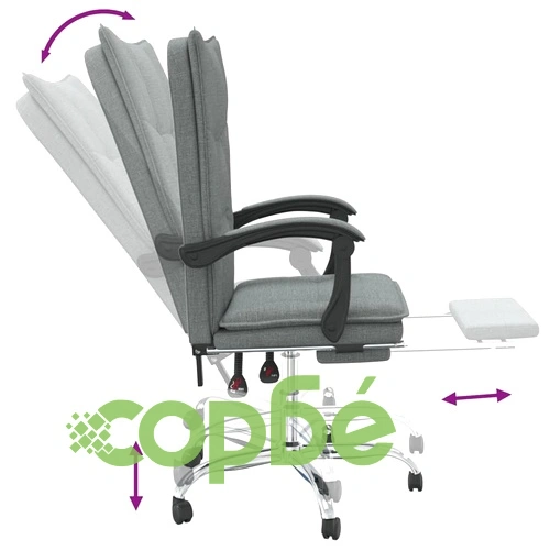 Наклоняем офис стол, тъмносив, текстил ➤ топ цена ➤ sorbe.bg