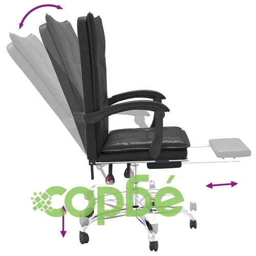 Наклоняем офис стол, черен, изкуствена кожа ➤ топ цена ➤ sorbe.bg