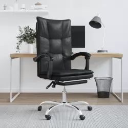 Наклоняем офис стол, черен, изкуствена кожа