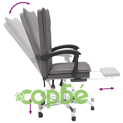 Наклоняем офис стол, сив, изкуствена кожа ➤ топ цена ➤ sorbe.bg