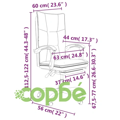 Наклоняем офис стол, сив, изкуствена кожа ➤ топ цена ➤ sorbe.bg