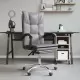 Наклоняем офис стол, сив, изкуствена кожа
