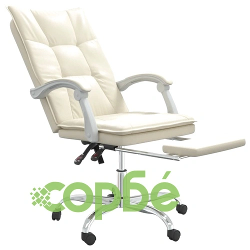 Накланяем офис стол, кремав, изкуствена кожа ➤ топ цена ➤ sorbe.bg