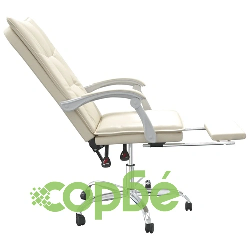 Накланяем офис стол, кремав, изкуствена кожа ➤ топ цена ➤ sorbe.bg