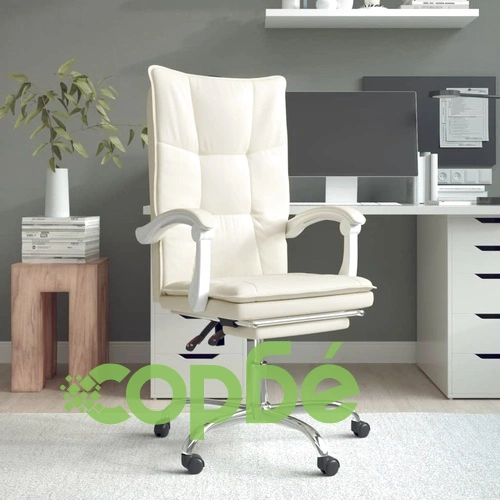 Накланяем офис стол, кремав, изкуствена кожа ➤ топ цена ➤ sorbe.bg