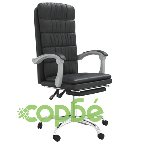 Накланящ се офис стол черно изкуствена кожа ➤ топ цена ➤ sorbe.bg