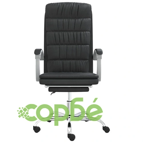 Накланящ се офис стол черно изкуствена кожа ➤ топ цена ➤ sorbe.bg