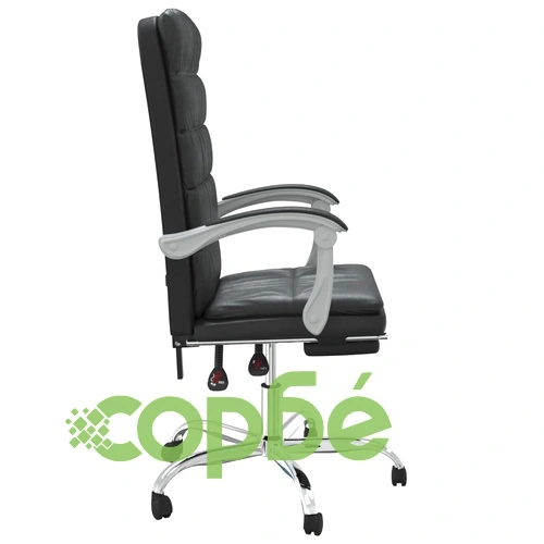 Накланящ се офис стол черно изкуствена кожа ➤ топ цена ➤ sorbe.bg