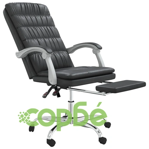 Накланящ се офис стол черно изкуствена кожа ➤ топ цена ➤ sorbe.bg