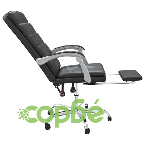 Накланящ се офис стол черно изкуствена кожа ➤ топ цена ➤ sorbe.bg