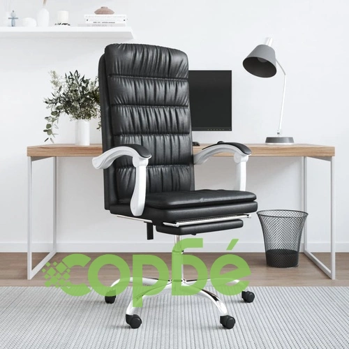 Накланящ се офис стол черно изкуствена кожа ➤ топ цена ➤ sorbe.bg