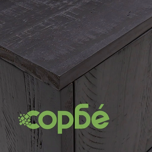 ТВ шкаф, черен, 110x35x48 см, борова дървесина масив ➤ топ цена ➤ sorbe.bg