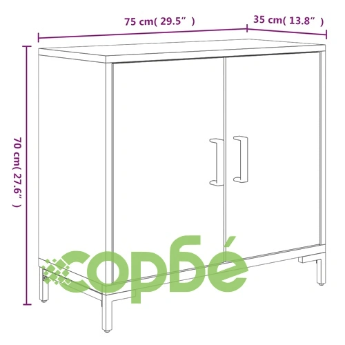 Сайдборд, кафяв, 75x35x70 см, борова дървесина масив ➤ топ цена ➤ sorbe.bg
