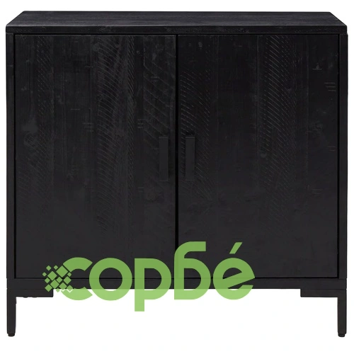Сайдборд, черен, 75x35x70 см, борова дървесина масив ➤ топ цена ➤ sorbe.bg