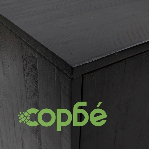 Сайдборд, черен, 75x35x70 см, борова дървесина масив ➤ топ цена ➤ sorbe.bg