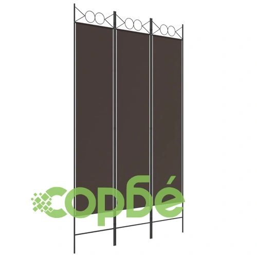 Параван за стая, 3 панела, кафяв, 120x200 см, плат ➤ топ цена ➤ sorbe.bg