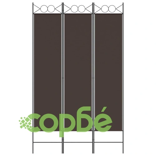 Параван за стая, 3 панела, кафяв, 120x200 см, плат ➤ топ цена ➤ sorbe.bg