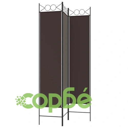 Параван за стая, 3 панела, кафяв, 120x200 см, плат ➤ топ цена ➤ sorbe.bg