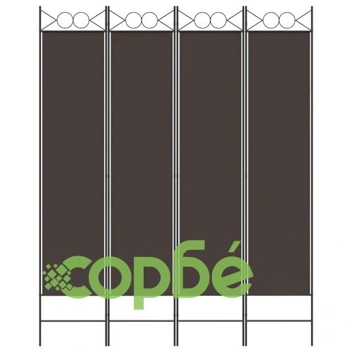 Параван за стая, 4 панела, кафяв, 160x200 см, плат ➤ топ цена ➤ sorbe.bg