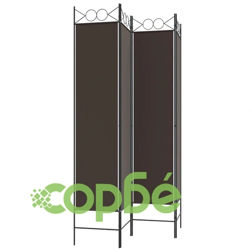 Параван за стая, 4 панела, кафяв, 160x200 см, плат ➤ топ цена ➤ sorbe.bg