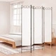 Параван за стая, 5 панела, бял, 200x200 см, текстил