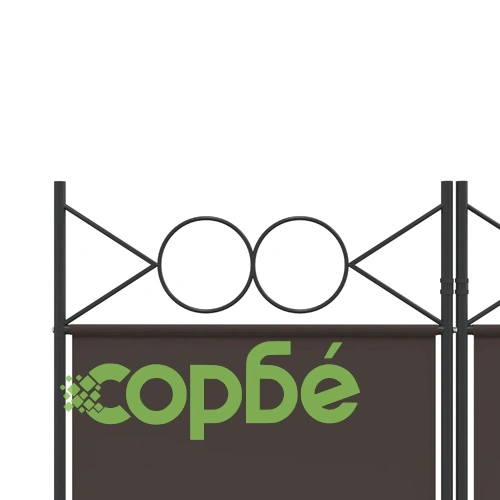 Параван за стая, 5 панела, кафяв, 200x200 см, плат ➤ топ цена ➤ sorbe.bg